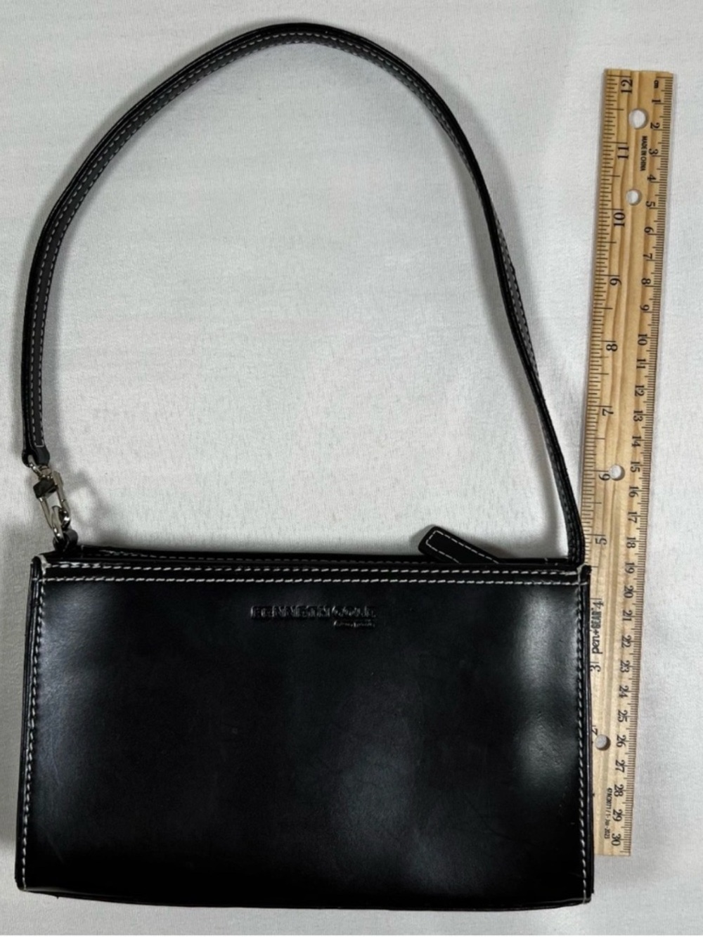 Kenneth Cole New York Brown Leather Short Strap Shoulder Bag